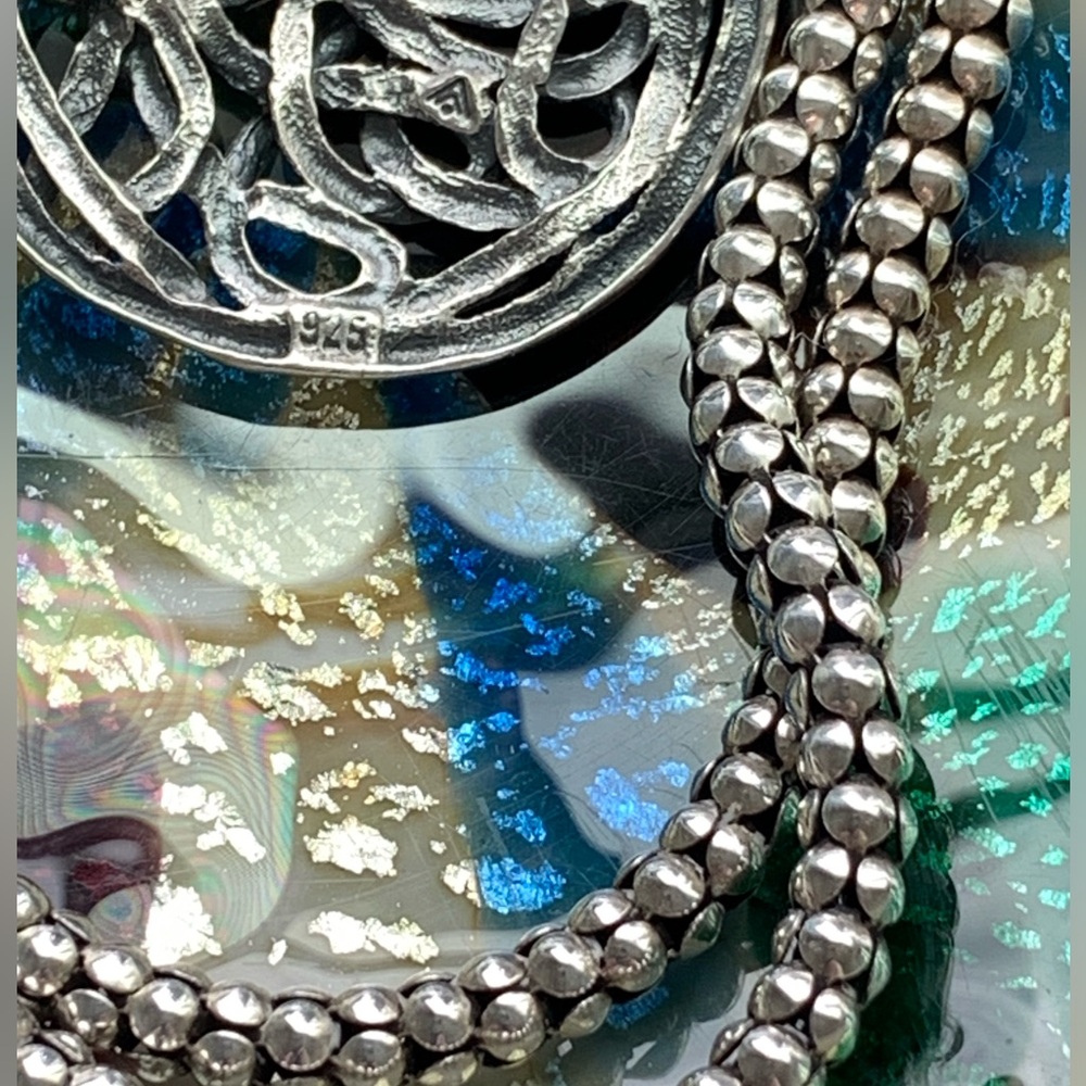 RESERVED Silpada Dynamic RARE DUO Sterling Celtic Knot Woven Pendant & 17” Popco - Picture 10 of 16